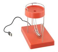 Science Art Motion Machine Sculpture with Conservation of Energy Demonstration, Plastic Desk Ornament for Office or Home Table Décor, Stress Relief for Classroom Physics Teaching(Red)