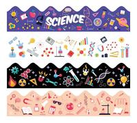 Science Bulletin Board Borders 120Ft Back to School Sciences Lab Border Trim - First Day of Schools Bulletin Board Strips for Teacher School Office Supplies Classroom Door Wall Decor (Science)