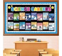 Science Bulletin Board Decorations Set, Science Career Poster Educational Cutouts Classroom Wall Decoration Library Office Back to School Door Decor for Teacher