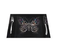 Science Butterfly 6 Pcs Patterned Woven Placemats are Non-Slip and Heat-Resistant and Complement Any Table