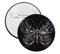 Science Butterfly Badge Metal Round Pins, Lightweight Brooch for Backpack, Fashion Button Pins Badge for Shirts, Jackets, Shawl Coat, Unisex, 20PCS, Tinplate, metal round pins