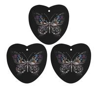 Science Butterfly Car Air Freshener, 3 Pcs Love form Hanging Air Freshener Cards, Long Lasting Fragrance Scented Cards for Car, Home, Office White-style
