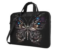 Science Butterfly Laptop Bag Portable Handbag, Safe Protective Inner Lining for Business Trip and Office Use, Black, 14 inch