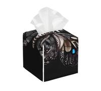 Science Butterfly Print Leather Tissue Boxs Cover Holder, Square Decor Organizer for Tabletop, Bathroom, Car, Office