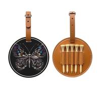 Science Butterfly Printed Golf Tee Storage Bag - Portable Storage, Easily Organize Tees, Brown, One Size, Art Deco