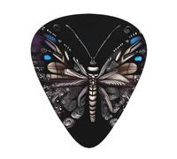Science Butterfly printed guitar picks, 12-piece set with thin, medium, and thick styles, comes with a storage case