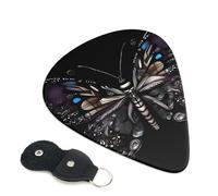 Science Butterfly Printed Guitar Picks,Guitar Picks 6 Pcs With Picks Holder,Unique Guitar Gift For Bass Electric Acoustic Guitars