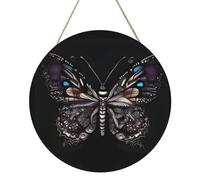 Science Butterfly Round Wood Panel Painting 12in. Exquisite Artwork, Environmentally Friendly Wood, an Elegant Choice for Home Decoration.