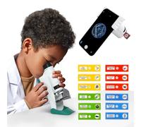 Science Can Microscope for Kids, Pocket Microscopes 60X-120X with 12 PCS Prepared Slides LED Light, Outdoor Portable Mini Microscope, Educational Science Kit for Kids Age 8 9 10 Boys Girls Gift