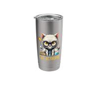 Science Cat Funny CAT-ASTROPHE Chemistry Lab Explosion Kitty Stainless Steel Insulated Tumbler