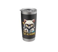 Science Cat Funny CAT-ASTROPHE Chemistry Lab Explosion Kitty Stainless Steel Insulated Tumbler