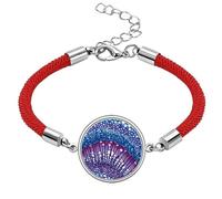 Science Cell Microcosc Pattern Lucky Red String Bracelet Rope Bracelet Handmade
