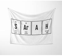 Science Chemical Alphabet Blanket - Custom Name Periodic Table Style Design for Kids or Teens - Personalised Gift Throw in Cuddle or Polar Fleece, Small Medium or Large