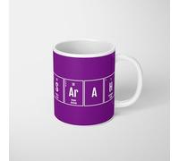 Science Chemical Alphabet Personalised Mug and Coaster Set - Custom Name in Periodic Table Style - 11oz Ceramic Mug or Heat Mug with Matching Coaster - Fun STEM Gift for Kids and Adults