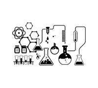 Science Chemical Lab Vinyl Wall Stickers Kids Scientist Chemistry School Sticker Removable Wall Decals Home Decor Bedroom Large - 58x99cm