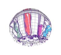 Science Chemistry Lab,Shower Cap Nightcap Double Layer Waterproof Elastic Bath Cap Reusable Hair Cap