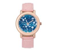 Science Chemistry Molecular Structure Womens Elegant Watch Analogue Quartz Watch Leather Band Wristwatch
