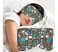 Science Chemistry Pattern, Sleep Mask for Home Travel, Full Eye Covers Light Blocking Eye Mask Sleep Eye and Ear Muffs