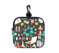 Science Chemistry Pattern, Square Zipper Storage Bag, Neoprene Coin Purse, Small Wallets, Change Pouch, Change Purse