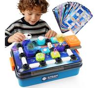 Science Circuit for Kids, 58 Parts DIY Electronics Circuit Exploration Kit with 12 Task Cards, Learn Basic & Advanced Circuits with Fun, STEM Toys Gift for Boys Girls 3+