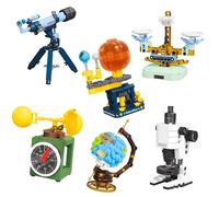 Science Classroom Tools Six Building Building Blocks Set, 660PCS Telescope, Balance Scale, Microscope, Globe, Anemometer, Tricorder Model Toys, STEM Tools Bricks Kit, Ideas Gifts for Kids Adults