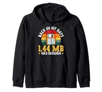 Science Coder BACK IN MY DAYS 1.44 MB WAS ENOUGH Nerd Zip Hoodie