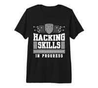 Science Coder Hacking Skills Progress Funny Nerd Computer Premium T-Shirt