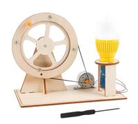 Science Discovery Experiment Set - Wooden Crank Power Generator, Manual Energy Maker, Educational Electricity Training Device, Hands On Physics Exploration Tool | Youth STEM Lessons, School Laboratory