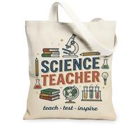 Science Discovery Quote Microscope Vintage Canvas Tote Bag 13x15 Inch | Vintage scientific illustration, Chemistry lab icons, Globe and glassware graphics, Natural fabric texture