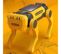 Science Education Solar Energy Robot Dog DIY Technology Small Maker Small Invention Elementary School Student Science Experiment Play (Yellow, 12cm)