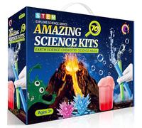 Science Experiments for Kids, 70 Science Kits for Kids Age 4-6-8-10-12, STEM Chemistry Set Erupting Volcano Kit, Crystal Growing, Bouncy Ball, Educational Toys Lab Gifts for 5 6 Year Old Boys Girls