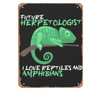 Science Explorer Sign Future Herpetologist I Love Reptiles and Amphibians Vintage Advertisement Style Metal Plaque for Study Corner 8 X 12 in
