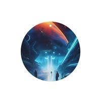 Science Fiction Future Car Air Fresheners Set of 4-Long-Lasting Lavender Scented Hanging Cards for Vehicle Interior, Double-Sided Printed Fragrance Decor for Car Home Wardrobes