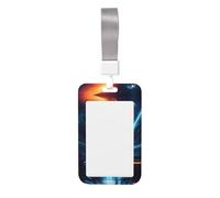 Science Fiction Future Card Badge Holder.Sliding Badge Holder with Lanyard, Printed Work ID Card Case
