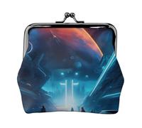 Science Fiction Future Coin Purse.Double Sided Coin Purse for Women, Small PU Leather Card Holder