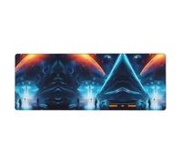 Science Fiction Future Mouse Pad 11.8x31.5 in. Non-Slip Base for RGB Keyboard, Mouse and Laptop, Suitable for Gaming and Office.