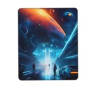 Science Fiction Future Non-Slip Rubber Base Mouse Pad For Speed And Precision, Suitable For Office Gaming Computer Laptop8.3 X 10.3 In
