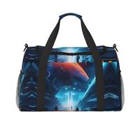 Science Fiction Future Print Duffle Bag for Travel,Shoulder Weekender Overnight Handbag, Sports Tote Gym Bag for Men Women