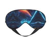 Science Fiction Future Print Eye Mask – Comfortable Sleep Aid, Elastic Nighttime Shade, Light-Proof Blindfolds for Plane, Travel