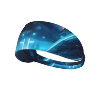 Science Fiction Future Print Sports Headband Women Men, Sweat Band Breathable Workout Sweatband for Running Yoga Gym