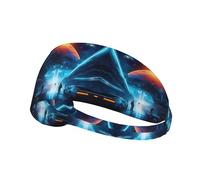 Science Fiction Future Prints Elastic Sports Headband Breathable and Sweat-Wicking Suitable for Yoga Running and Fitness