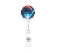Science Fiction Future Retractable Badge Holder-Id Card Reel with 360° Swivel Clip, Heavy Duty Badge Reel for Office Work Events