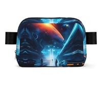Science Fiction Future Waterproof Waist Bag for Men Women-Adjustable Bum Bag for Travel, Lightweight Crossbody Chest Bag for Running Gym