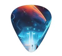 Science Fiction Future Wear-resistant guitar picks, thin, medium, heavy, 12 pieces of guitar picks, suitable for guitar, bass, electric guitar, ukulele,