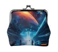 Science Fiction Future Womenâ€™s Small Coin Purse,Rectangle Kiss Lock Coin Pouch, Pocket-Sized, Mini Coin Purse for Women