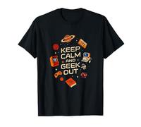 Science Fiction Geek Keep Calm and Geek Out Retro Gamer Nerd T-Shirt