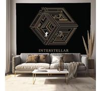 Science Fiction Geometric Cube Tapestry Large Vintage Wall Hanging Decor Retro Astronaut Tapestries Durable Wall Art Decoration Black Brown 3D Print Tapestry For Dorm Living Room Bedroom 90"X60"