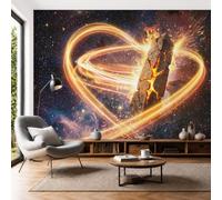 Science Fiction Illustrations Wallpaper Mural, 300x210cm Wall Poster Lava Column Light Trail Photo Wallpaper 3D Effect, Yellow Wallpapers Mural - Poster Decoration for Bedroom Living Room Corridor