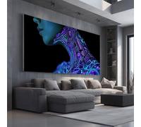 Science-Fiction Profile Pictures Wall Art for Living Room Digital Code Large Canvas Prints for Hallway Decor Modern Anatomy Artwork for Bedroom Frameless 80x160cm