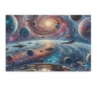Science Fiction Space Planet Jigsaw Puzzles 500 Pieces Adults Artwork Animal Print Custom Nature Puzzle Fun Silly, 20.5x14.9 Inch